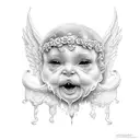 see no evil, speak no evil, hear no evil with cherubs tattoo design idea
