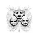 see no evil, speak no evil, hear no evil with cherubs tattoo design idea