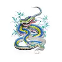 serpiente con flores  tattoo design idea