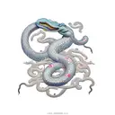 serpiente con flores  tattoo design idea