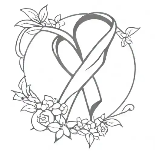 breast cancer ribbon tattoo design idea