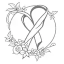breast cancer ribbon tattoo design idea