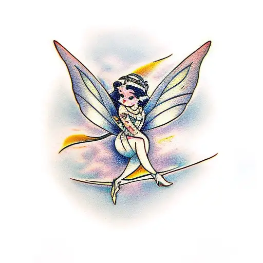 fairy fly  tattoo design idea