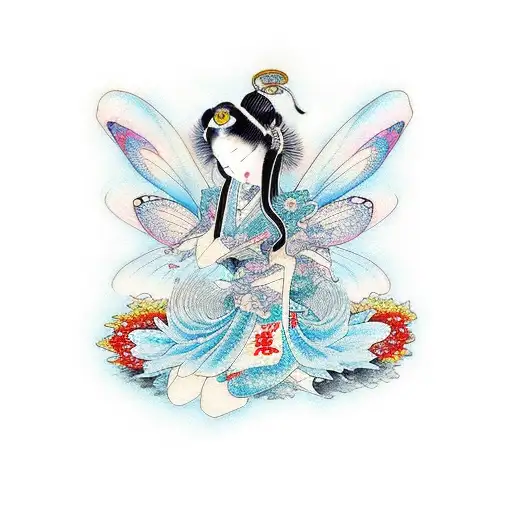 fairy fly  tattoo design idea