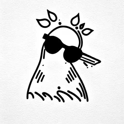 cartoon chicken wearing sunglasses tattoo design idea
