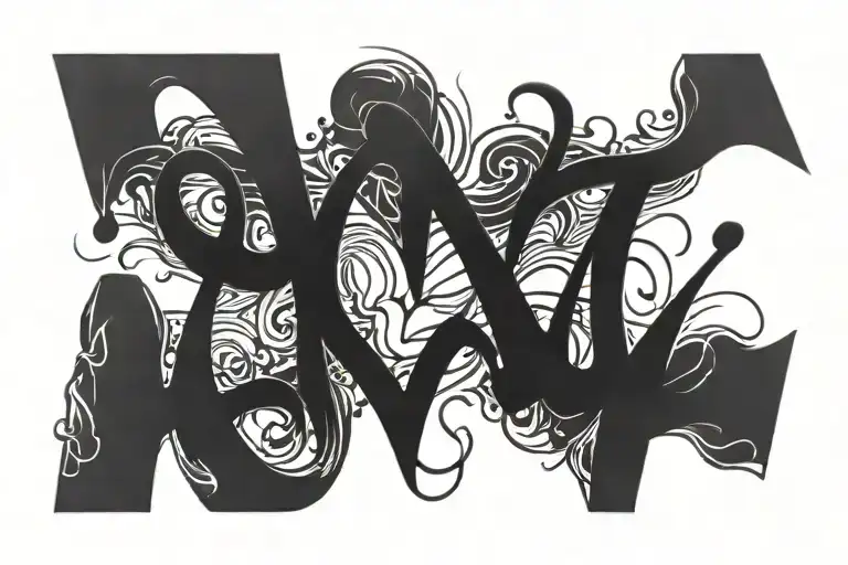 maya name tatto with heartbeat 2d  tattoo design idea