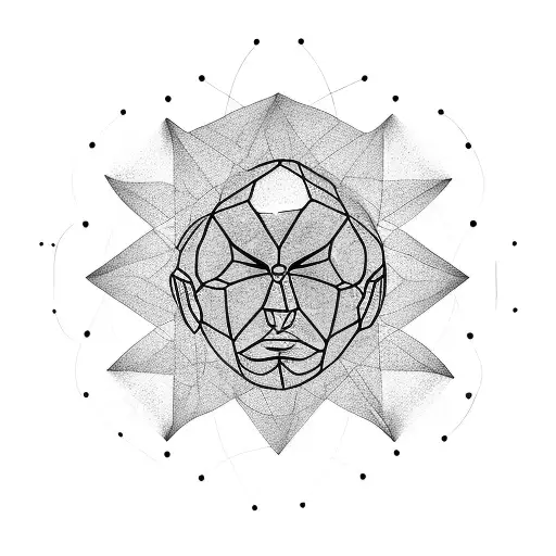 Person in sphere tattoo design idea