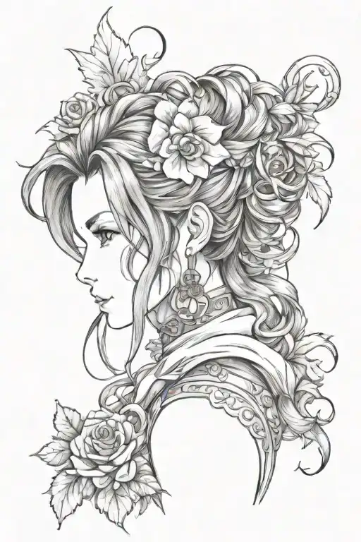 final fantasy aerith Gainsborough  tattoo design idea