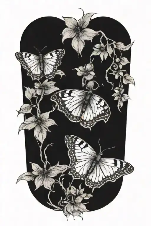 the last of us single  moth  tattoo design idea