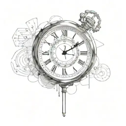 time running tattoo design idea
