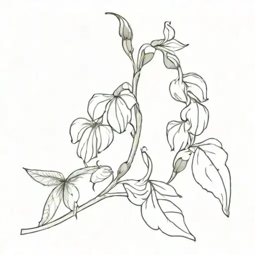 sweet pea and butter bean sprouting tattoo design idea