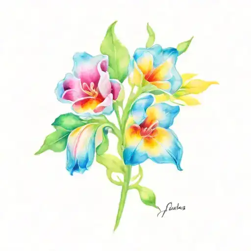 sweet pea and butter bean sprouting tattoo design idea