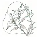 sweet pea and butter bean sprouting tattoo design idea
