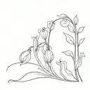 sweet pea and butter bean sprouting tattoo design idea