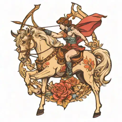 3d centaur archer coming tattoo design idea