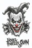 joker with harley quinn tattoo design idea