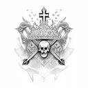 cross with thorn crown tattoo design idea