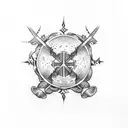 cross with thorn crown tattoo design idea