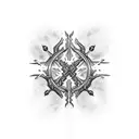 cross with thorn crown tattoo design idea