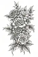 flower bouquet fine line tattoo design idea