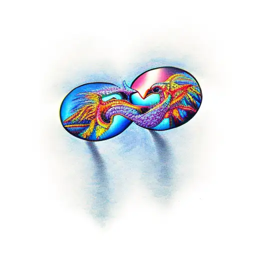 twin flame  tattoo design idea