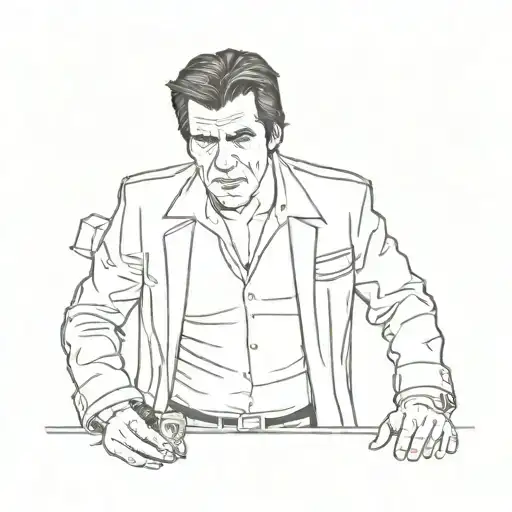 racoon pulp fiction scene inspired john travolta   tattoo design idea