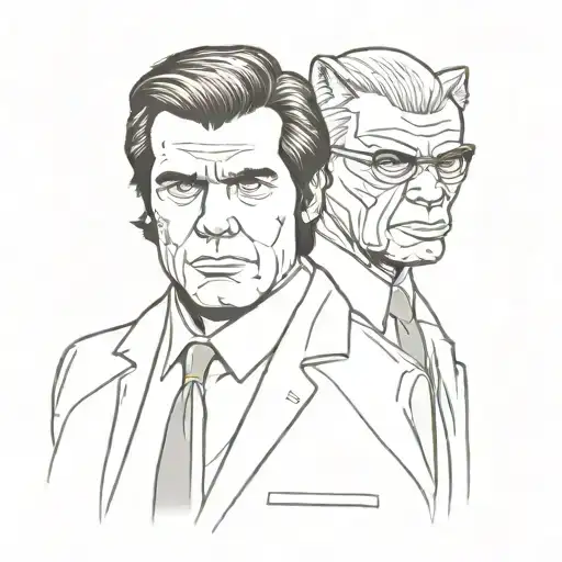 racoon pulp fiction scene inspired john travolta  samuel l jackson  tattoo design idea