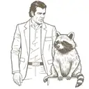 racoon pulp fiction scene inspired john travolta   tattoo design idea