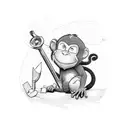 monkey with a wrench working on a car tattoo design idea