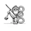 monkey with a wrench working on a car tattoo design idea