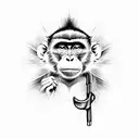 monkey with a wrench working on a car tattoo design idea