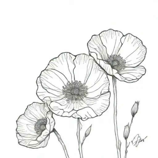 2 coquelicots fais main avec une phrase  tattoo design idea