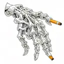 Skeleton hand with cigarette tattoo design idea