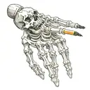 Skeleton hand with cigarette tattoo design idea