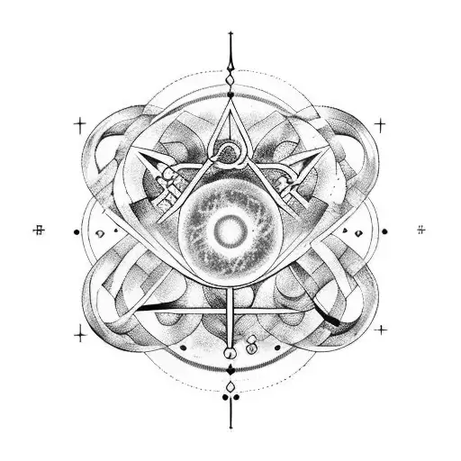 Aquarius symbols with something with neuroscience and orchestra tattoo design idea