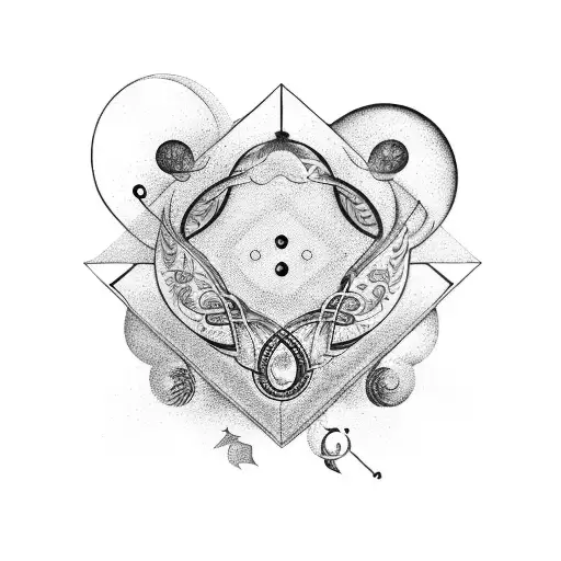 Aquarius symbols with something with neuroscience and orchestra tattoo design idea