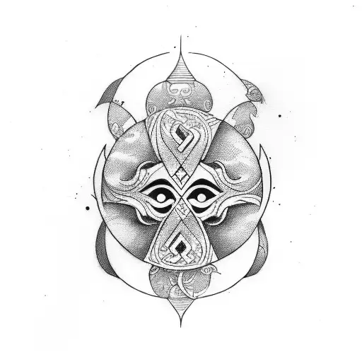 Martial arts inspired triple goddess tattoo design idea