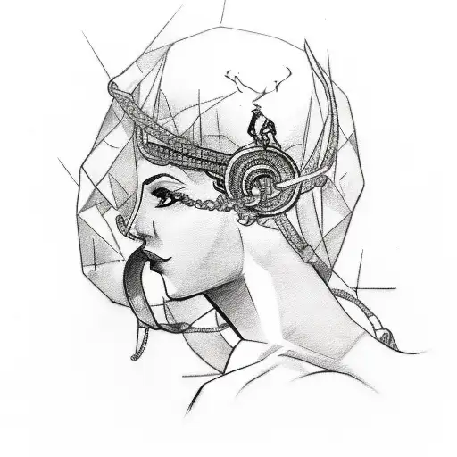 A sketch-style tattoo showcasing a woman breaking through chains, symbolizing her fight for women's rights and empowerment tattoo design idea