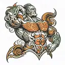 muscular torso tattoo design idea