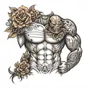 muscular torso tattoo design idea