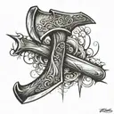 blade axe inspired tattoo design idea