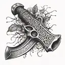 blade axe inspired tattoo design idea