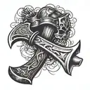 blade axe inspired tattoo design idea