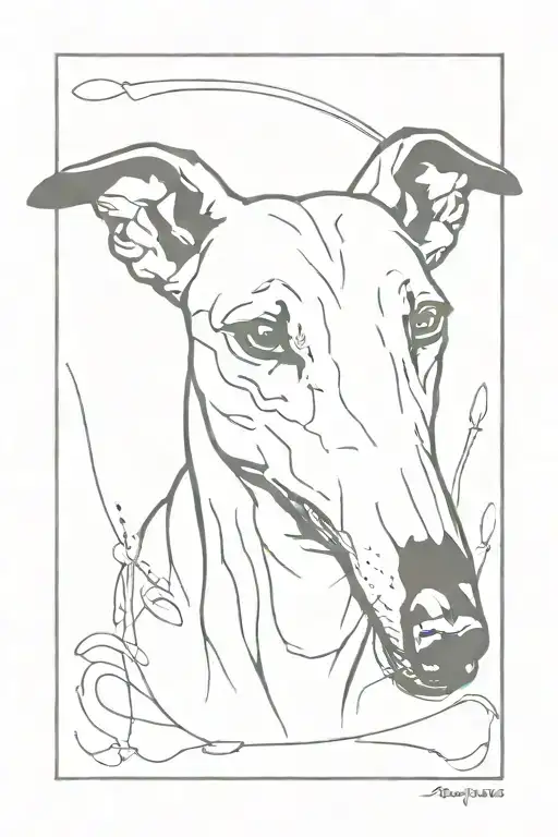 Greyhound dog tattoo design idea
