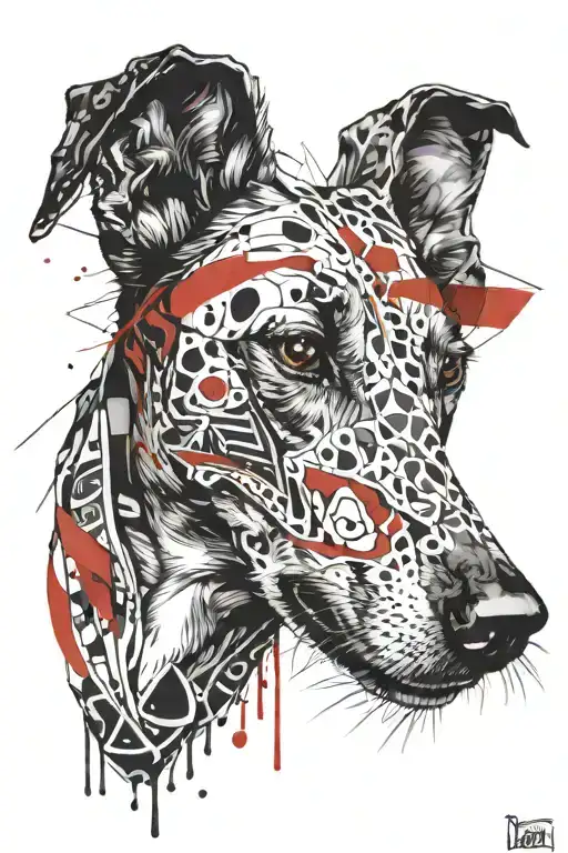 Greyhound dog tattoo design idea