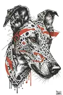 Greyhound dog tattoo design idea