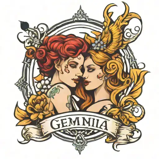 gemini cancer and virgo zodiac sign tattoo design idea