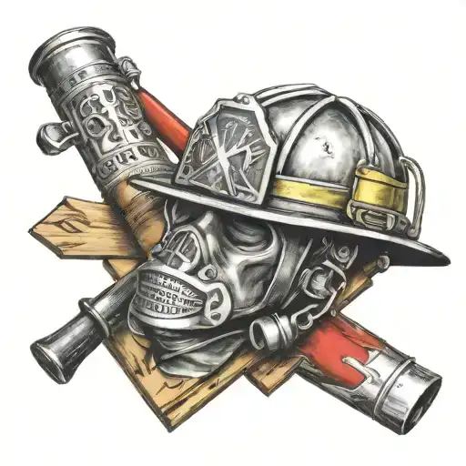 firefighter cross tattoo tattoo design idea