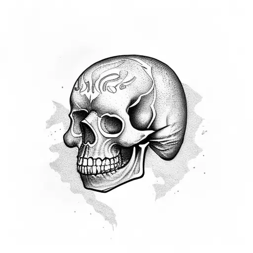  avocado  skull tattoo design idea