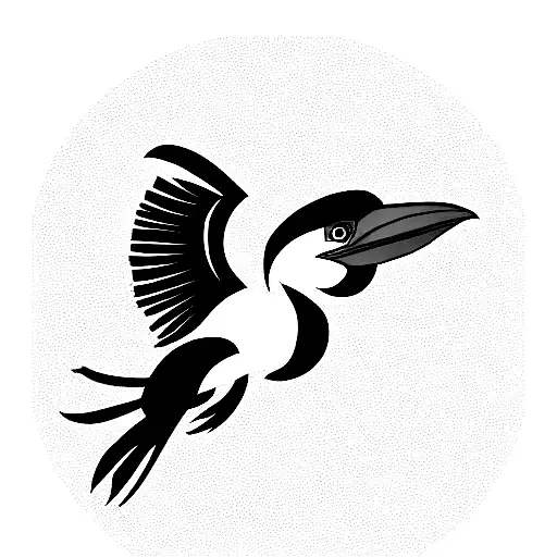 hornbill in flight  tattoo design idea